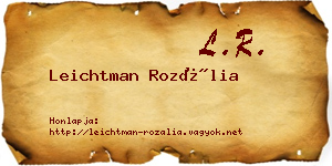 Leichtman Rozália névjegykártya